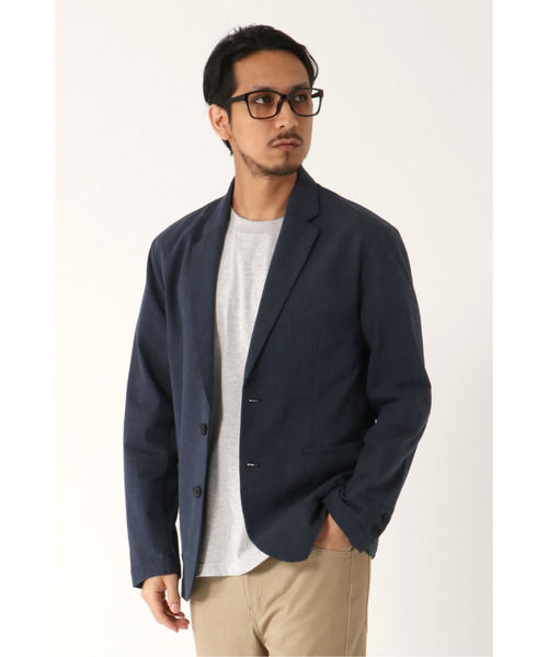 ikka（イッカ）の「【吸水速乾】COOLMAX オックスジャケット（テーラードジャケット・メンズ・ブラウン/ネイビー/ブルー・M/S/XL/L）」の3枚目の写真