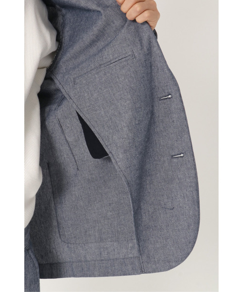 ikka（イッカ）の「【吸水速乾】COOLMAX オックスジャケット（テーラードジャケット・メンズ・ブラウン/ネイビー/ブルー・M/S/XL/L）」の5枚目の写真