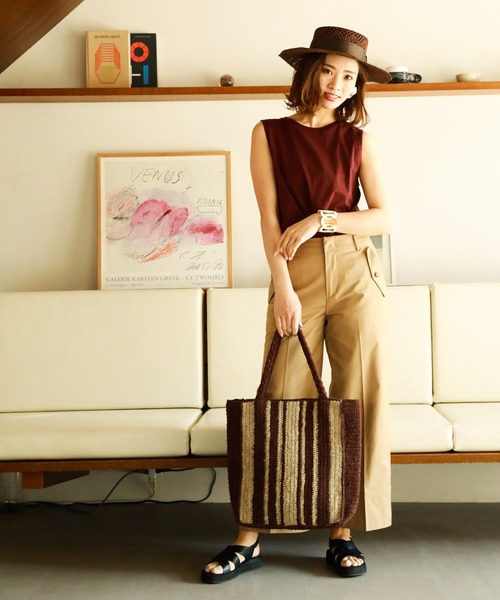 BAYFLOW(ベイフロー)の「ハイウエストワイドパンツ(その他パンツ・レディース・ベージュ/ネイビー・SMALL/MEDIUM)」の10枚目の写真