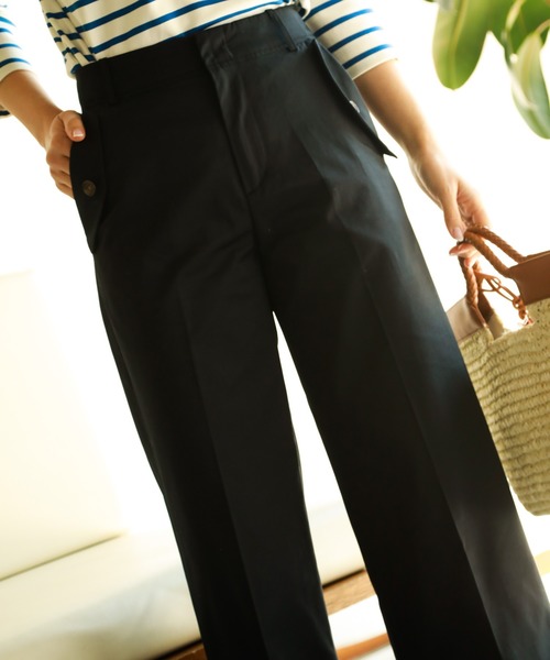 BAYFLOW(ベイフロー)の「ハイウエストワイドパンツ(その他パンツ・レディース・ベージュ/ネイビー・SMALL/MEDIUM)」の17枚目の写真