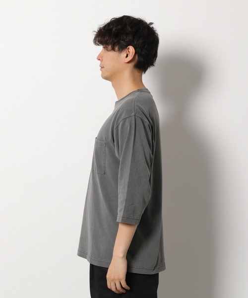 LAKOLE（ラコレ）の「ピグメントポケットクロップドTシャツ / LAKOLE（Tシャツ/カットソー・メンズ・ホワイト/ベージュ/パープル/チャコール・MEDIUM/LARGE）」の10枚目の写真