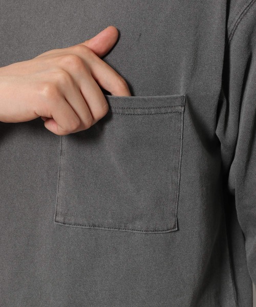 LAKOLE（ラコレ）の「ピグメントポケットクロップドTシャツ / LAKOLE（Tシャツ/カットソー・メンズ・ホワイト/ベージュ/パープル/チャコール・MEDIUM/LARGE）」の13枚目の写真