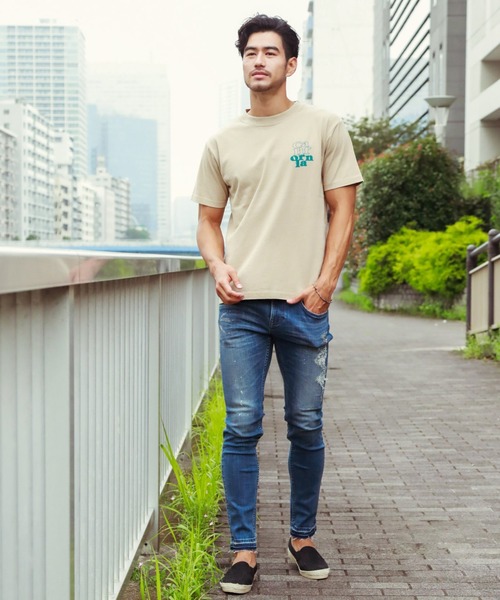 BAYFLOW（ベイフロー）の「USAコットングラフィックプリントTEE S/S（Tシャツ/カットソー・メンズ・ブラック/ベージュ/オフホワイト・SMALL/MEDIUM/LARGE）」の9枚目の写真