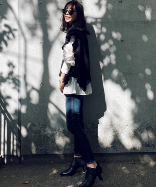 rienda リエンダ) J/Wダメージデニム スキニー rienda - ロールアップ  