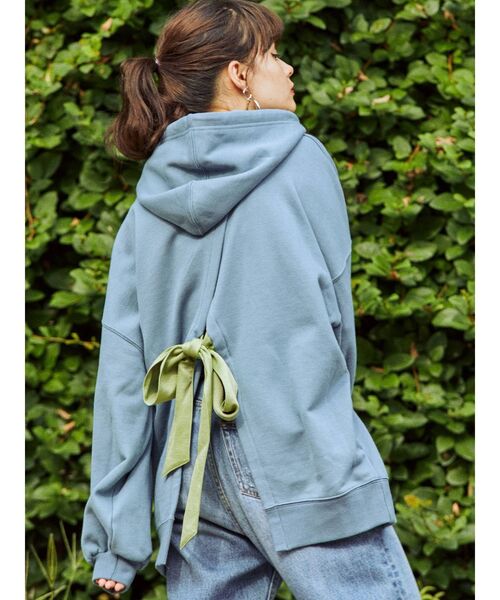 jouetie（ジュエティ）の「バックリボンフーディ（パーカー・レディース・オフホワイト/ブラック/ライトブルー・MEDIUM）」の8枚目の写真