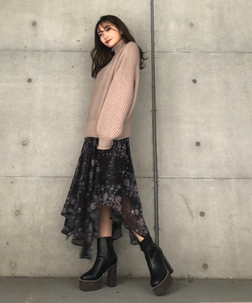 ENVYM（アンビー）の「スウィッチングアシメＳＫ（スカート・レディース・ブラック/ベージュ・FREE）」の10枚目の写真
