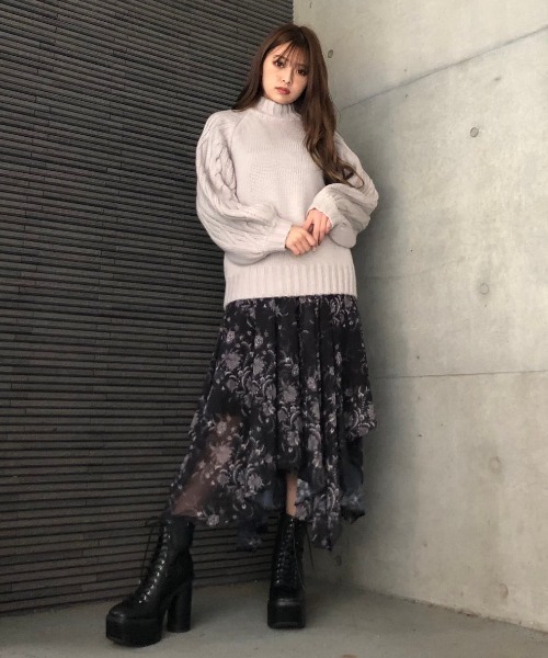 ENVYM（アンビー）の「スウィッチングアシメＳＫ（スカート・レディース・ブラック/ベージュ・FREE）」の9枚目の写真