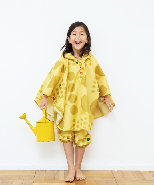 392 plusm（サンキューニプリュスエム）の「"maru" rain poncho kids M（レインコート/ポンチョ・キッズ・カーキ/ネイビー/イエロー/レッド・M）」の3枚目の写真