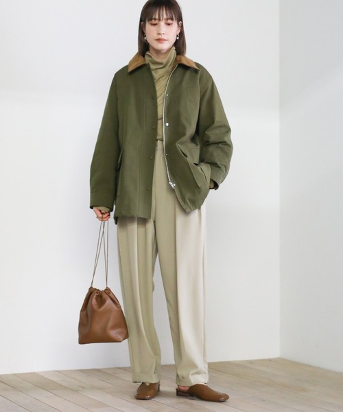 select MOCA（セレクトモカ）の「コーデュロイデザインワークジャケット（その他アウター・レディース・ベージュ/グリーン・FREE）」の4枚目の写真