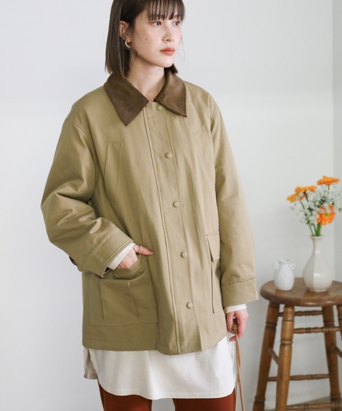 select MOCA（セレクトモカ）の「コーデュロイデザインワークジャケット（その他アウター・レディース・ベージュ/グリーン・FREE）」の10枚目の写真