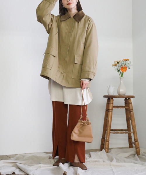 select MOCA（セレクトモカ）の「コーデュロイデザインワークジャケット（その他アウター・レディース・ベージュ/グリーン・FREE）」の9枚目の写真