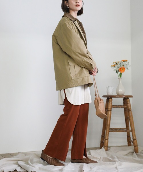 select MOCA（セレクトモカ）の「コーデュロイデザインワークジャケット（その他アウター・レディース・ベージュ/グリーン・FREE）」の7枚目の写真