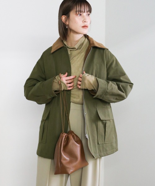 select MOCA（セレクトモカ）の「コーデュロイデザインワークジャケット（その他アウター・レディース・ベージュ/グリーン・FREE）」の14枚目の写真