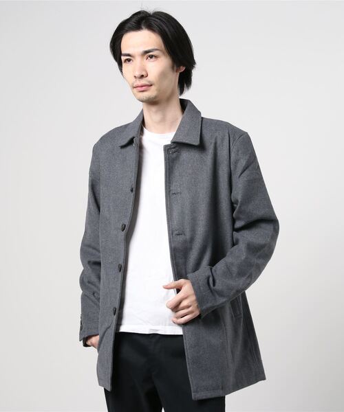 INNOCENT(イノセント)の「メルトンウールステンカラーコート(ステンカラーコート・メンズ・ブラック/ネイビー/グレー/その他1/その他2/その他3/キャメル・MEDIUM/LARGE/X-LARGE/SMALL)」の3枚目の写真