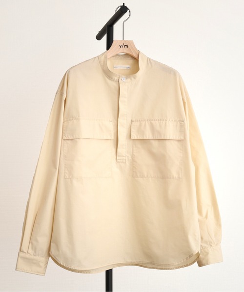 y/m(イム)の「プルオーバーノーカラーシャツ(シャツ/ブラウス・メンズ・ブルー/アイボリー・MEDIUM/LARGE)」の15枚目の写真