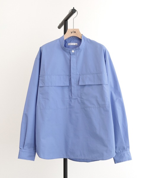y/m(イム)の「プルオーバーノーカラーシャツ(シャツ/ブラウス・メンズ・ブルー/アイボリー・MEDIUM/LARGE)」の5枚目の写真