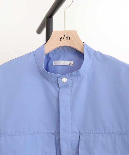 y/m(イム)の「プルオーバーノーカラーシャツ(シャツ/ブラウス・メンズ・ブルー/アイボリー・MEDIUM/LARGE)」の6枚目の写真