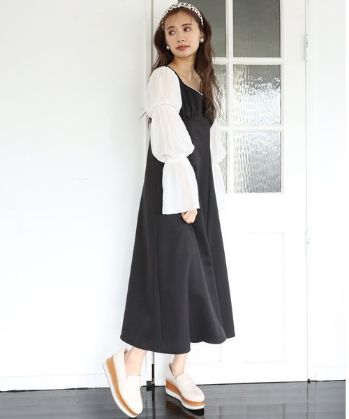 one after another NICE CLAUP(ワンアフターアナザーナイスクラップ)の「袖コンシャスワンピース(ワンピース・レディース・ブラック/ベージュ/チェック・FREE)」の18枚目の写真