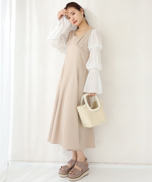 one after another NICE CLAUP(ワンアフターアナザーナイスクラップ)の「袖コンシャスワンピース(ワンピース・レディース・ブラック/ベージュ/チェック・FREE)」の17枚目の写真