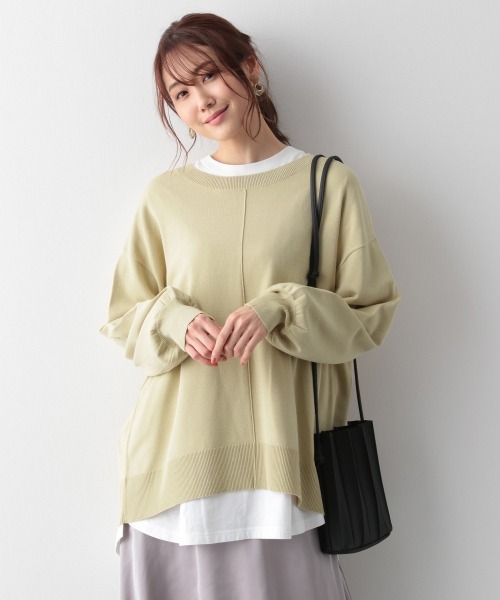 GLOBAL WORK(グローバルワーク)の「トリプルイージースリットプルオーバー/926692(ニット/セーター・レディース・ブラック/イエロー/ブルー/アイボリー/グレイッシュベージュ・MEDIUM/LARGE)」の5枚目の写真