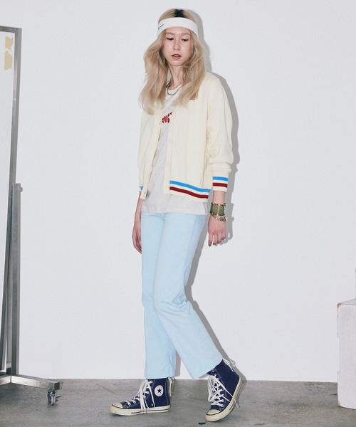 Bonjour Girl（ボンジュールガール）の「【Bonjour Girl】ＢＧラインニットカーディガン（カーディガン/ボレロ・レディース・ターコイズブルー/ライトブルー/ホワイト・FREE）」の9枚目の写真