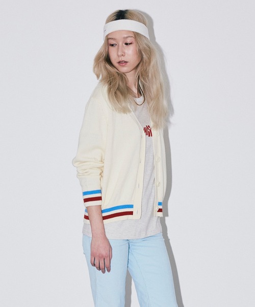 Bonjour Girl（ボンジュールガール）の「【Bonjour Girl】ＢＧラインニットカーディガン（カーディガン/ボレロ・レディース・ターコイズブルー/ライトブルー/ホワイト・FREE）」の19枚目の写真