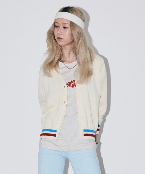 Bonjour Girl（ボンジュールガール）の「【Bonjour Girl】ＢＧラインニットカーディガン（カーディガン/ボレロ・レディース・ターコイズブルー/ライトブルー/ホワイト・FREE）」の16枚目の写真