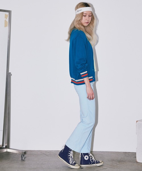 Bonjour Girl（ボンジュールガール）の「【Bonjour Girl】ＢＧラインニットカーディガン（カーディガン/ボレロ・レディース・ターコイズブルー/ライトブルー/ホワイト・FREE）」の8枚目の写真