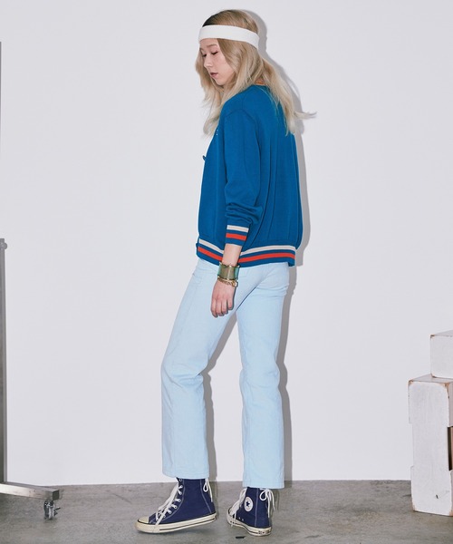 Bonjour Girl（ボンジュールガール）の「【Bonjour Girl】ＢＧラインニットカーディガン（カーディガン/ボレロ・レディース・ターコイズブルー/ライトブルー/ホワイト・FREE）」の4枚目の写真