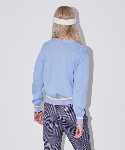 Bonjour Girl（ボンジュールガール）の「【Bonjour Girl】ＢＧラインニットカーディガン（カーディガン/ボレロ・レディース・ターコイズブルー/ライトブルー/ホワイト・FREE）」の14枚目の写真