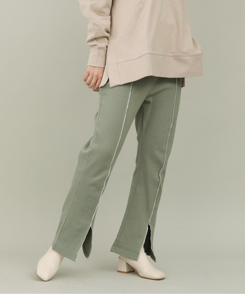 sakishimatokyo（サキシマトーキョー）の「【ZOZO限定】サキシマamp「フロントスリットパンツ」（その他パンツ・レディース・ブラック/ミント/ベージュ・FREE）」の3枚目の写真