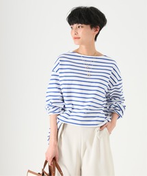 Simplicite | ボーダーバックスリットプルオーバー(Tシャツ/カットソー)