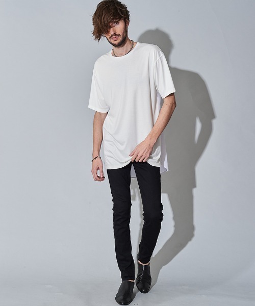 NO ID.(ノーアイディ)の「mt7150- チェンジングバックタックロングC-N-T Tシャツ(Tシャツ/カットソー・メンズ・ホワイト/ブラック/グレー・ONE SIZE)」の8枚目の写真
