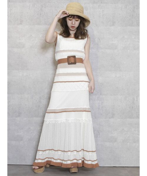 dazzlin（ダズリン）の「ミルフィーユクロシェワンピース（ワンピース・レディース・オフホワイト/オレンジ/ブルー/モカ・FREE）」の8枚目の写真