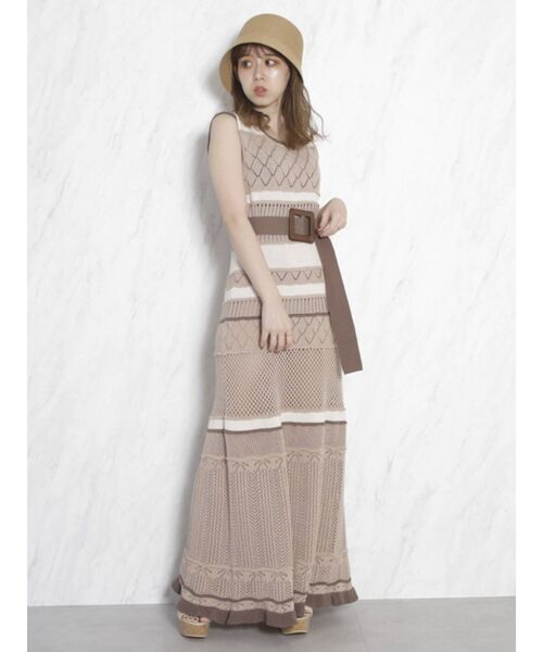 dazzlin（ダズリン）の「ミルフィーユクロシェワンピース（ワンピース・レディース・オフホワイト/オレンジ/ブルー/モカ・FREE）」の17枚目の写真