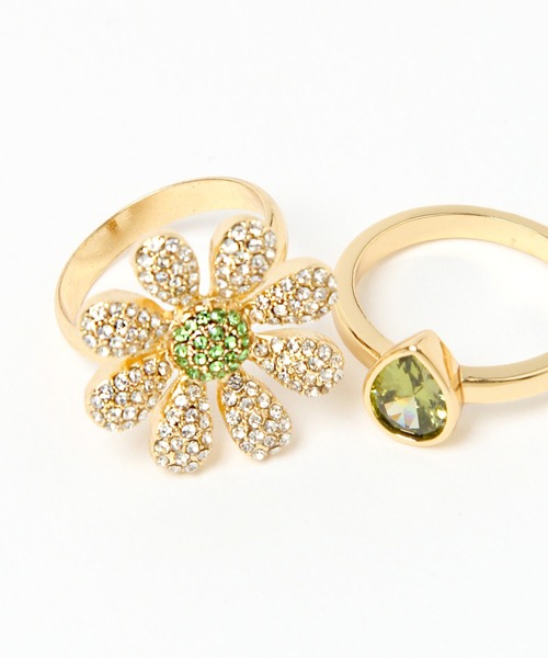 Enasoluna（エナソルーナ）の「【Enasoluna(エナソルーナ)】コラボフラワーセットリング（リング・レディース・イエロー/グリーン・0）」の3枚目の写真