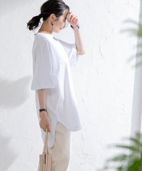 coen（コーエン）の「【WEB限定復刻】天竺ラウンドビッグTシャツ#（Tシャツ/カットソー・レディース・ダークグレー/ライラック/オフホワイト/オリーブ/クリーム/パープル・FREE）」の20枚目の写真