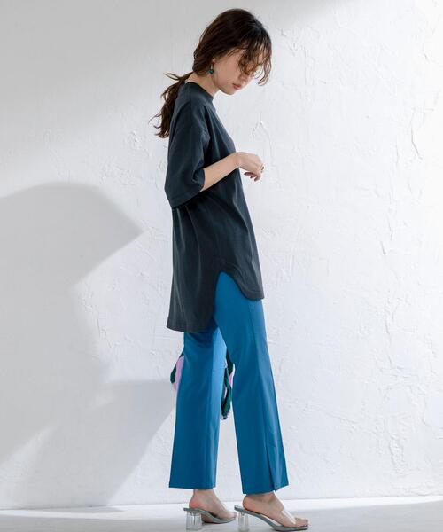 coen（コーエン）の「【WEB限定復刻】天竺ラウンドビッグTシャツ#（Tシャツ/カットソー・レディース・ダークグレー/ライラック/オフホワイト/オリーブ/クリーム/パープル・FREE）」の15枚目の写真