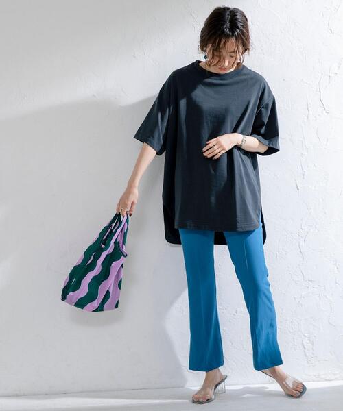 coen（コーエン）の「【WEB限定復刻】天竺ラウンドビッグTシャツ#（Tシャツ/カットソー・レディース・ダークグレー/ライラック/オフホワイト/オリーブ/クリーム/パープル・FREE）」の16枚目の写真