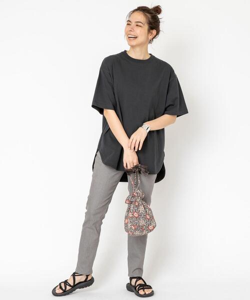 coen（コーエン）の「【WEB限定復刻】天竺ラウンドビッグTシャツ#（Tシャツ/カットソー・レディース・ダークグレー/ライラック/オフホワイト/オリーブ/クリーム/パープル・FREE）」の19枚目の写真