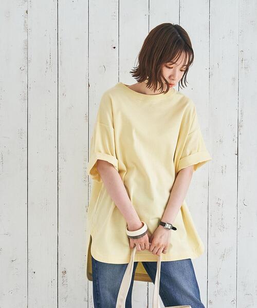 coen（コーエン）の「【WEB限定復刻】天竺ラウンドビッグTシャツ#（Tシャツ/カットソー・レディース・ダークグレー/ライラック/オフホワイト/オリーブ/クリーム/パープル・FREE）」の11枚目の写真