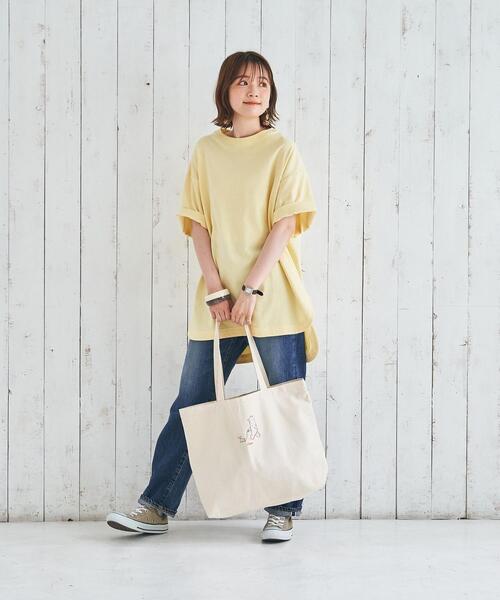 coen（コーエン）の「【WEB限定復刻】天竺ラウンドビッグTシャツ#（Tシャツ/カットソー・レディース・ダークグレー/ライラック/オフホワイト/オリーブ/クリーム/パープル・FREE）」の13枚目の写真