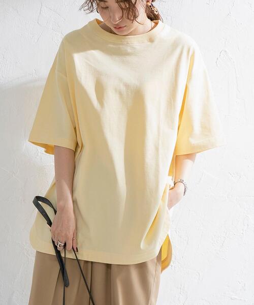 coen（コーエン）の「【WEB限定復刻】天竺ラウンドビッグTシャツ#（Tシャツ/カットソー・レディース・ダークグレー/ライラック/オフホワイト/オリーブ/クリーム/パープル・FREE）」の7枚目の写真