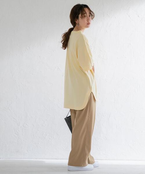 coen（コーエン）の「【WEB限定復刻】天竺ラウンドビッグTシャツ#（Tシャツ/カットソー・レディース・ダークグレー/ライラック/オフホワイト/オリーブ/クリーム/パープル・FREE）」の9枚目の写真