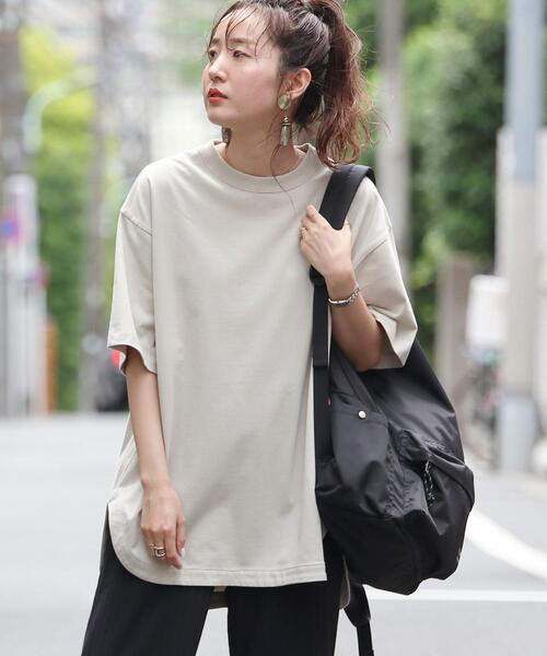 coen（コーエン）の「【WEB限定復刻】天竺ラウンドビッグTシャツ#（Tシャツ/カットソー・レディース・ダークグレー/ライラック/オフホワイト/オリーブ/クリーム/パープル・FREE）」の10枚目の写真