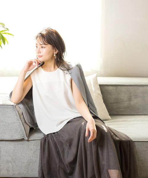 WHITE JOOLA（ホワイトジョーラ）の「【洗濯機で洗える】抗菌ストレッチ・多機能カラーレスジャケット(前裏付き）（ノーカラージャケット・レディース・ブラック/グレー/グレイッシュベージュ・7号/9号/11号/13号）」の17枚目の写真