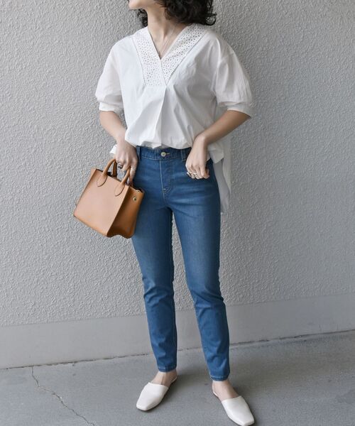 SHIPS any（シップス エニィ）の「SHIPS any: デニム イージー スキニー パンツ〈ウォッシャブル〉（デニムパンツ・レディース・ネイビー・SMALL/MEDIUM/LARGE）」の22枚目の写真