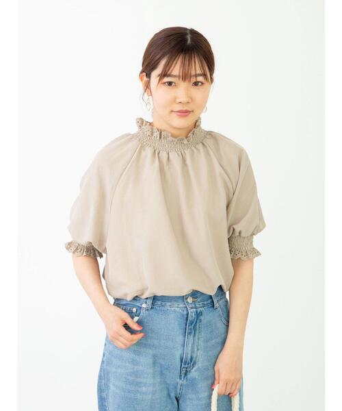 Sugar spoon（シュガースプーン）の「・SUGAR SPOON レースギャザーブラウス（シャツ/ブラウス・レディース・グレイッシュベージュ/オフホワイト/ブラック/イエロー・FREE）」の7枚目の写真