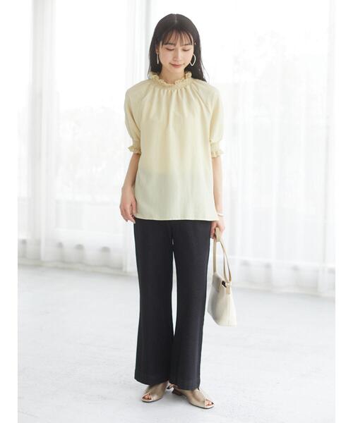 Sugar spoon（シュガースプーン）の「・SUGAR SPOON レースギャザーブラウス（シャツ/ブラウス・レディース・グレイッシュベージュ/オフホワイト/ブラック/イエロー・FREE）」の9枚目の写真