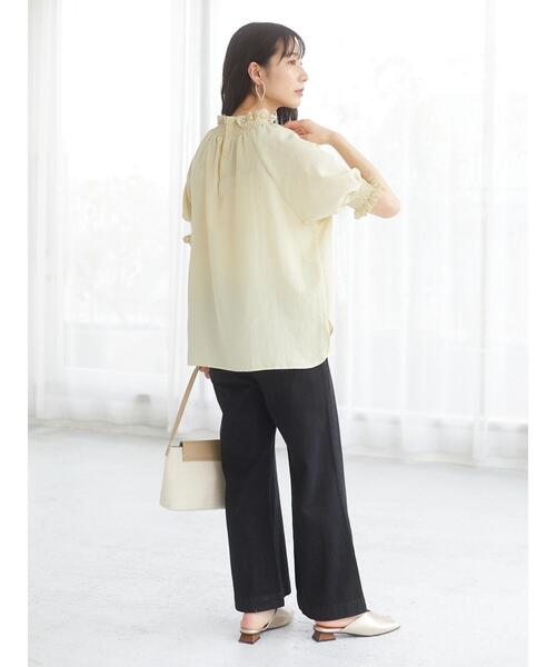 Sugar spoon（シュガースプーン）の「・SUGAR SPOON レースギャザーブラウス（シャツ/ブラウス・レディース・グレイッシュベージュ/オフホワイト/ブラック/イエロー・FREE）」の11枚目の写真